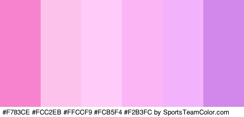 #F783CE #FCC2EB #FFCCF9 #FCB5F4 #F2B3FC #D188EA Colors