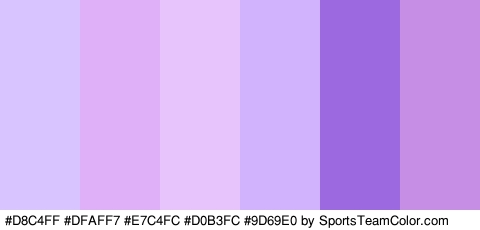 #D8C4FF #DFAFF7 #E7C4FC #D0B3FC #9D69E0 #C68EE5 Colors