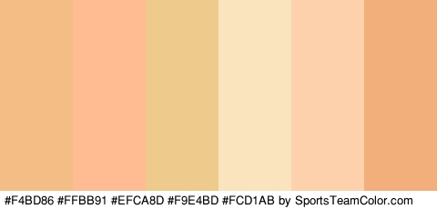 #F4BD86 #FFBB91 #EFCA8D #F9E4BD #FCD1AB #F2AE7B Colors