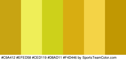 #C9A412 #EFED58 #CED119 #D8AD11 #F4D446 #C19801 Colors