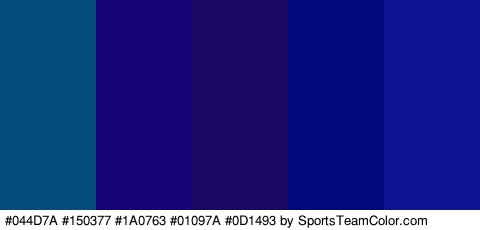 #044D7A #150377 #1A0763 #01097A #0D1493 Colors