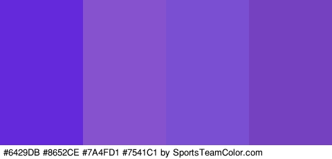 #6429DB #8652CE #7A4FD1 #7541C1 Colors