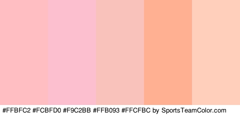 #FFBFC2 #FCBFD0 #F9C2BB #FFB093 #FFCFBC Colors