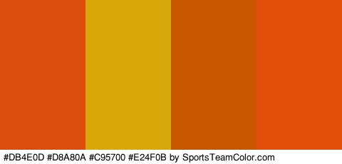 #DB4E0D #D8A80A #C95700 #E24F0B Colors