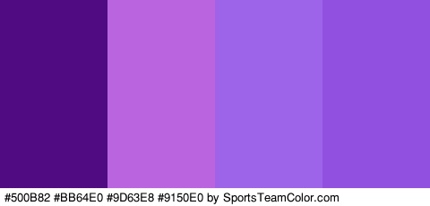 #500B82 #BB64E0 #9D63E8 #9150E0 Colors