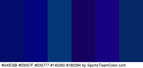 #040C6B #03057F #033777 #140260 #180284 #052866 Colors