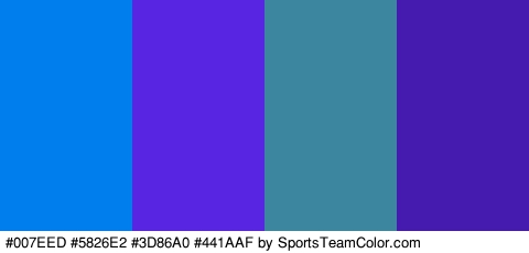 #007EED #5826E2 #3D86A0 #441AAF Colors