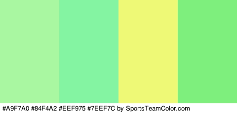 #A9F7A0 #84F4A2 #EEF975 #7EEF7C Colors