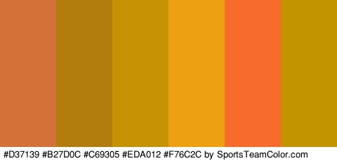 #D37139 #B27D0C #C69305 #EDA012 #F76C2C #C19400 Colors