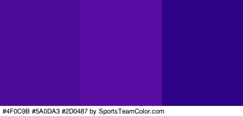 #4F0C9B #5A0DA3 #2D0487 Colors