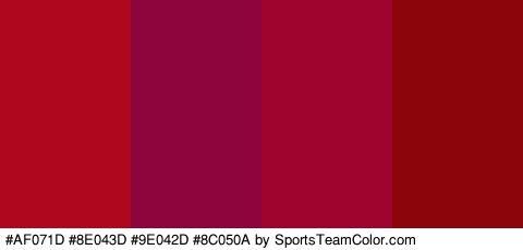 #AF071D #8E043D #9E042D #8C050A Colors