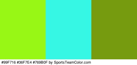 #99F716 #36F7E4 #769B0F Colors