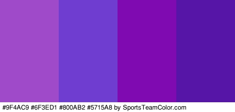 #9F4AC9 #6F3ED1 #800AB2 #5715A8 Colors