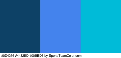 #0D4266 #4482ED #00BBD8 Colors