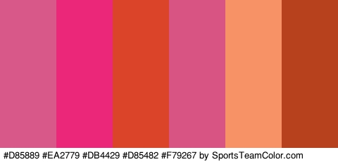 #D85889 #EA2779 #DB4429 #D85482 #F79267 #B7411D Colors