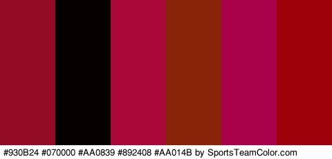 #930B24 #070000 #AA0839 #892408 #AA014B #9E0109 Colors