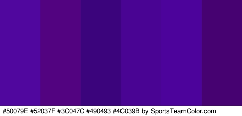 #50079E #52037F #3C047C #490493 #4C039B #460270 Colors