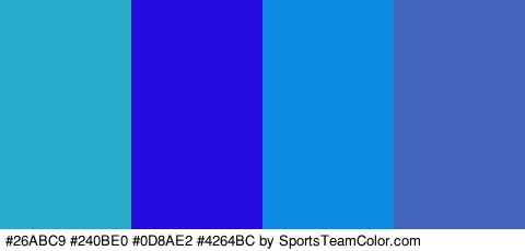 #26ABC9 #240BE0 #0D8AE2 #4264BC Colors