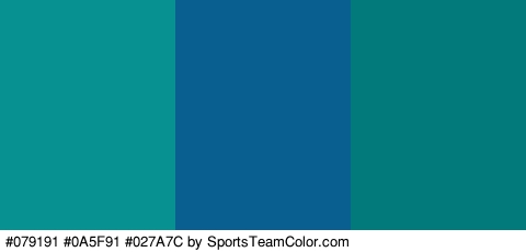 #079191 #0A5F91 #027A7C Colors