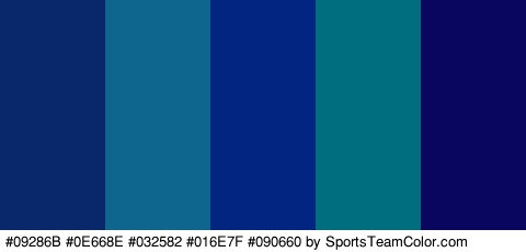 #09286B #0E668E #032582 #016E7F #090660 Colors