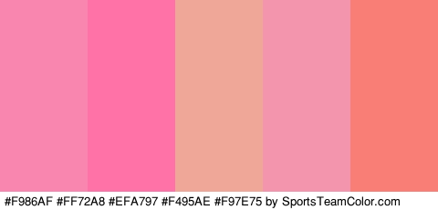 #F986AF #FF72A8 #EFA797 #F495AE #F97E75 Colors