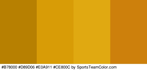 #B78000 #D89D06 #E0A911 #CE800C Colors