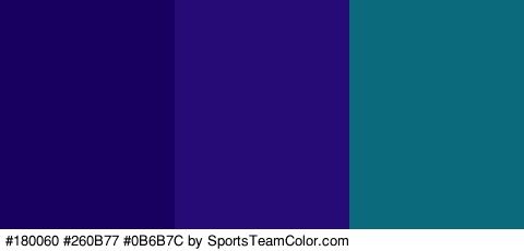 #180060 #260B77 #0B6B7C Colors