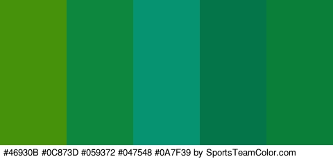 #46930B #0C873D #059372 #047548 #0A7F39 Colors