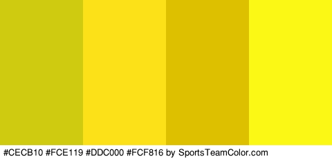 #CECB10 #FCE119 #DDC000 #FCF816 Colors