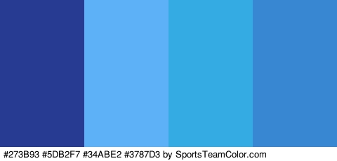 #273B93 #5DB2F7 #34ABE2 #3787D3 Colors