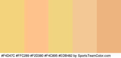 #F4D47C #FFC289 #F2D380 #F4C895 #EDB482 Colors