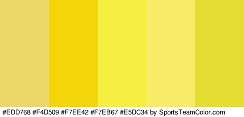 #EDD768 #F4D509 #F7EE42 #F7EB67 #E5DC34 Colors