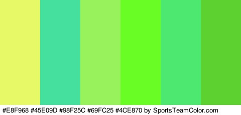 #E8F968 #45E09D #98F25C #69FC25 #4CE870 #5DD130 Colors