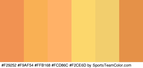 #F29252 #F9AF54 #FFB168 #FCD86C #F2CE6D #E59147 Colors