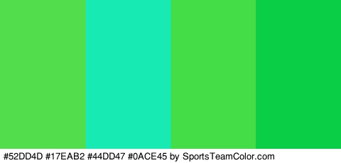 #52DD4D #17EAB2 #44DD47 #0ACE45 Colors