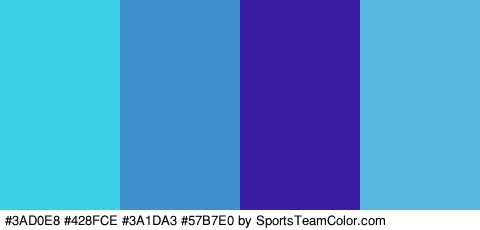 #3AD0E8 #428FCE #3A1DA3 #57B7E0 Colors