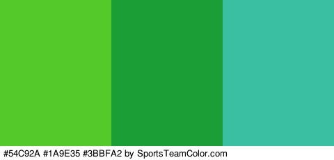 #54C92A #1A9E35 #3BBFA2 Colors