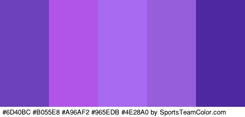 #6D40BC #B055E8 #A96AF2 #965EDB #4E28A0 Colors