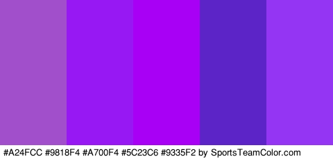 #A24FCC #9818F4 #A700F4 #5C23C6 #9335F2 Colors