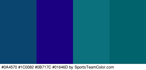 #0A4570 #1C0082 #0B717C #01646D Colors