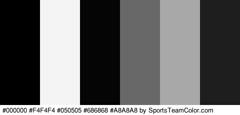 #000000 #F4F4F4 #050505 #686868 #A8A8A8 #1E1E1E Colors