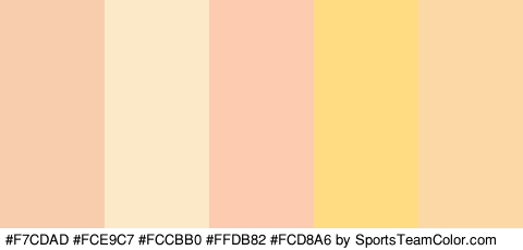 #F7CDAD #FCE9C7 #FCCBB0 #FFDB82 #FCD8A6 Colors