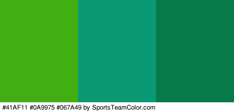 #41AF11 #0A9975 #067A49 Colors