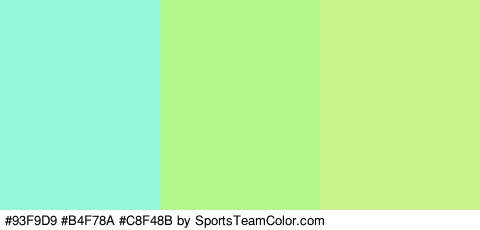 #93F9D9 #B4F78A #C8F48B Colors