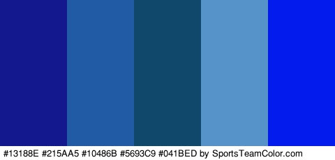 #13188E #215AA5 #10486B #5693C9 #041BED Colors