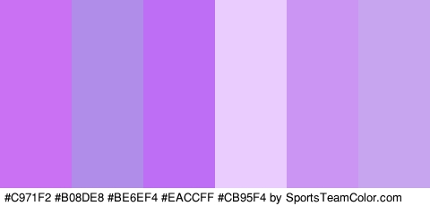 #C971F2 #B08DE8 #BE6EF4 #EACCFF #CB95F4 #C8A5EF Colors