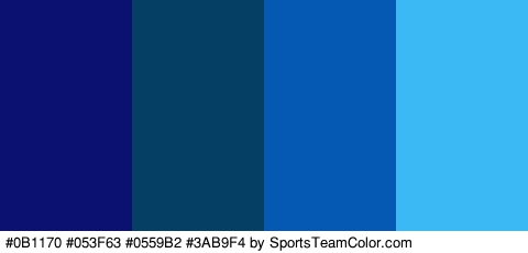 #0B1170 #053F63 #0559B2 #3AB9F4 Colors