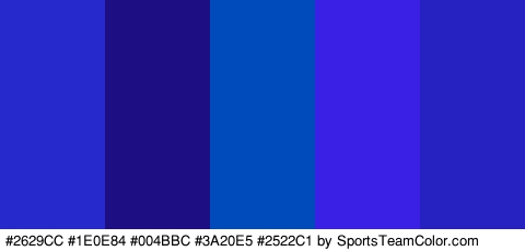 #2629CC #1E0E84 #004BBC #3A20E5 #2522C1 Colors