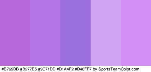 #B769DB #B277E5 #9C71DD #D1A4F2 #D48FF7 Colors