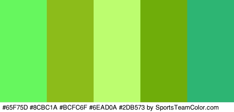 #65F75D #8CBC1A #BCFC6F #6EAD0A #2DB573 Colors